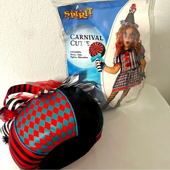 Spirit Halloween Little Girls 3T-4T Carnival Costume Set including Basket - Picture 8 of 8